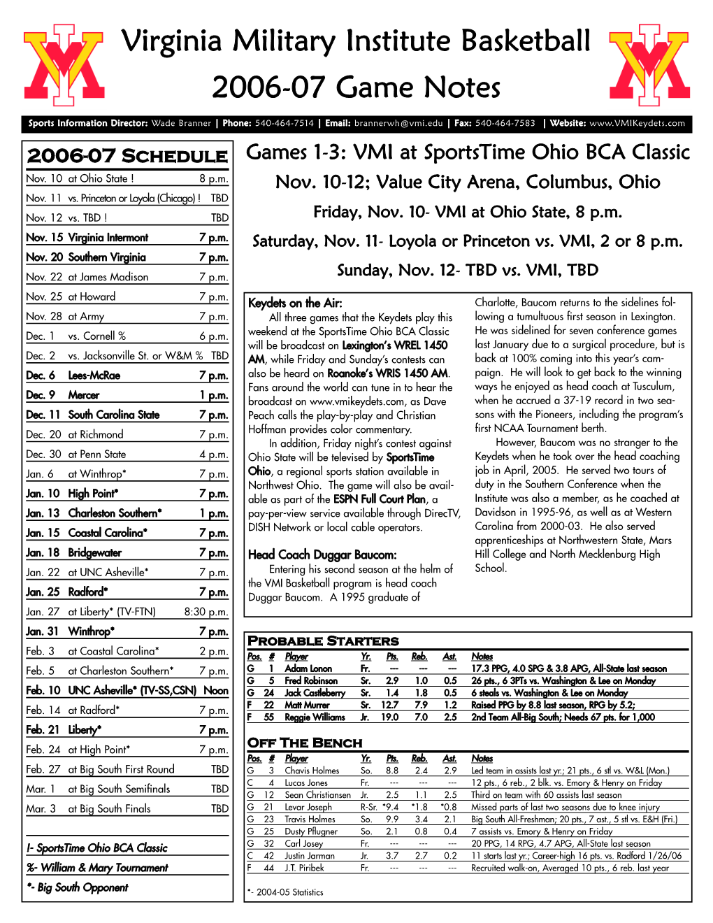 06-07 BKB Game Notes.Qxp