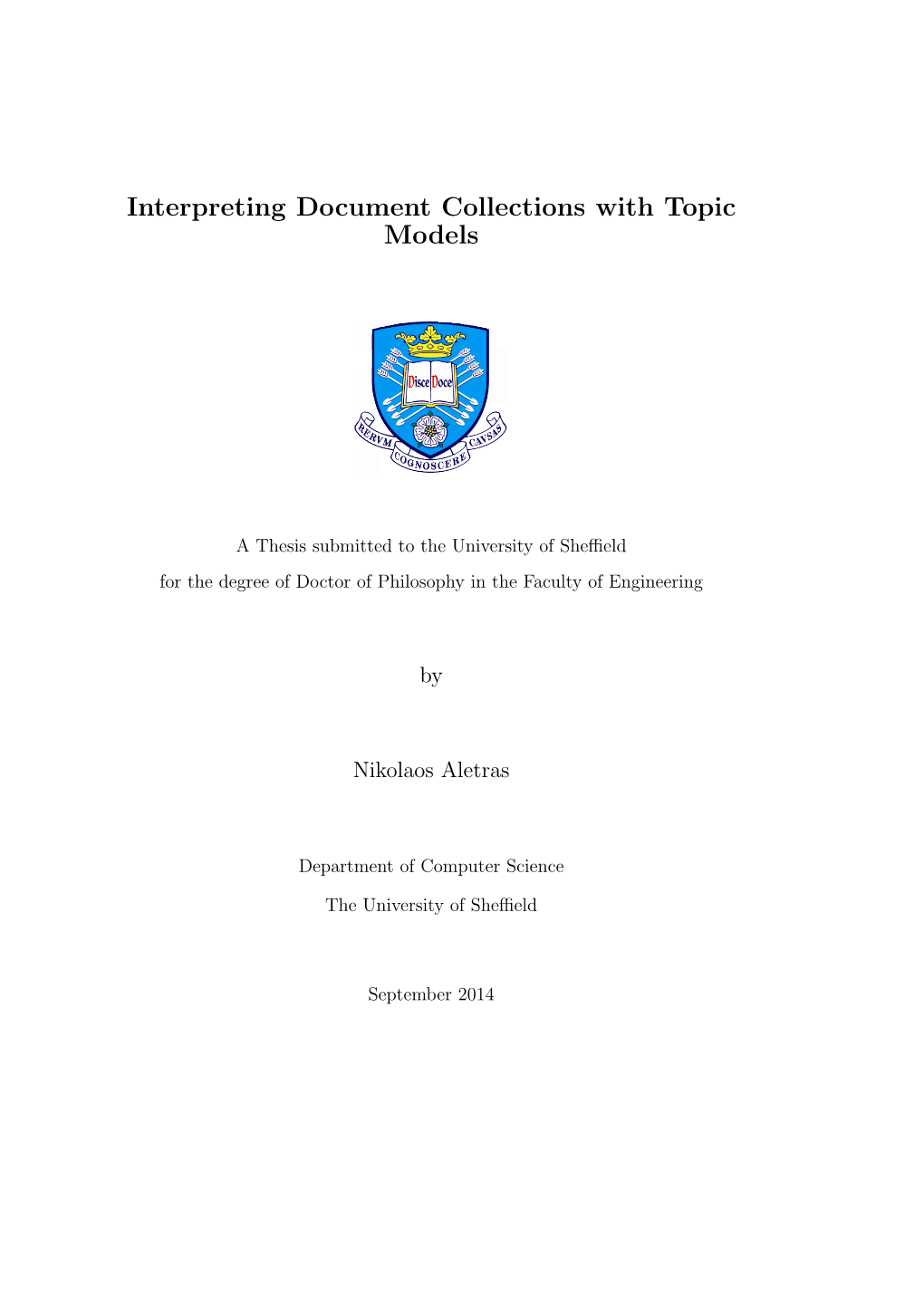 Interpreting Document Collections with Topic Models