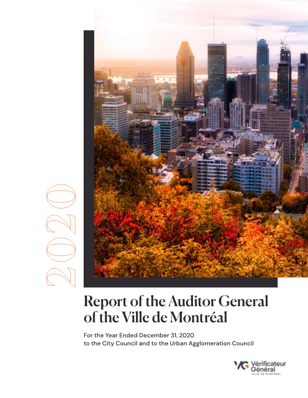 Report of the Auditor General of the Ville De Montréal