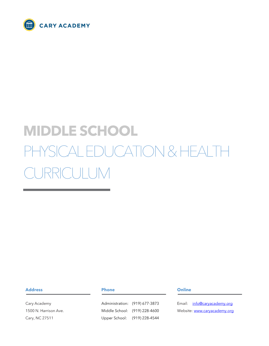 Physical Education & Health Curriculum