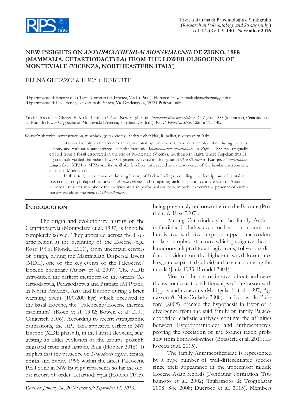 New Insights on Anthracotherium Monsvialense De Zigno, 1888 (Mammalia, Cetartiodactyla) from the Lower Oligocene of Monteviale (Vicenza, Northeastern Italy)