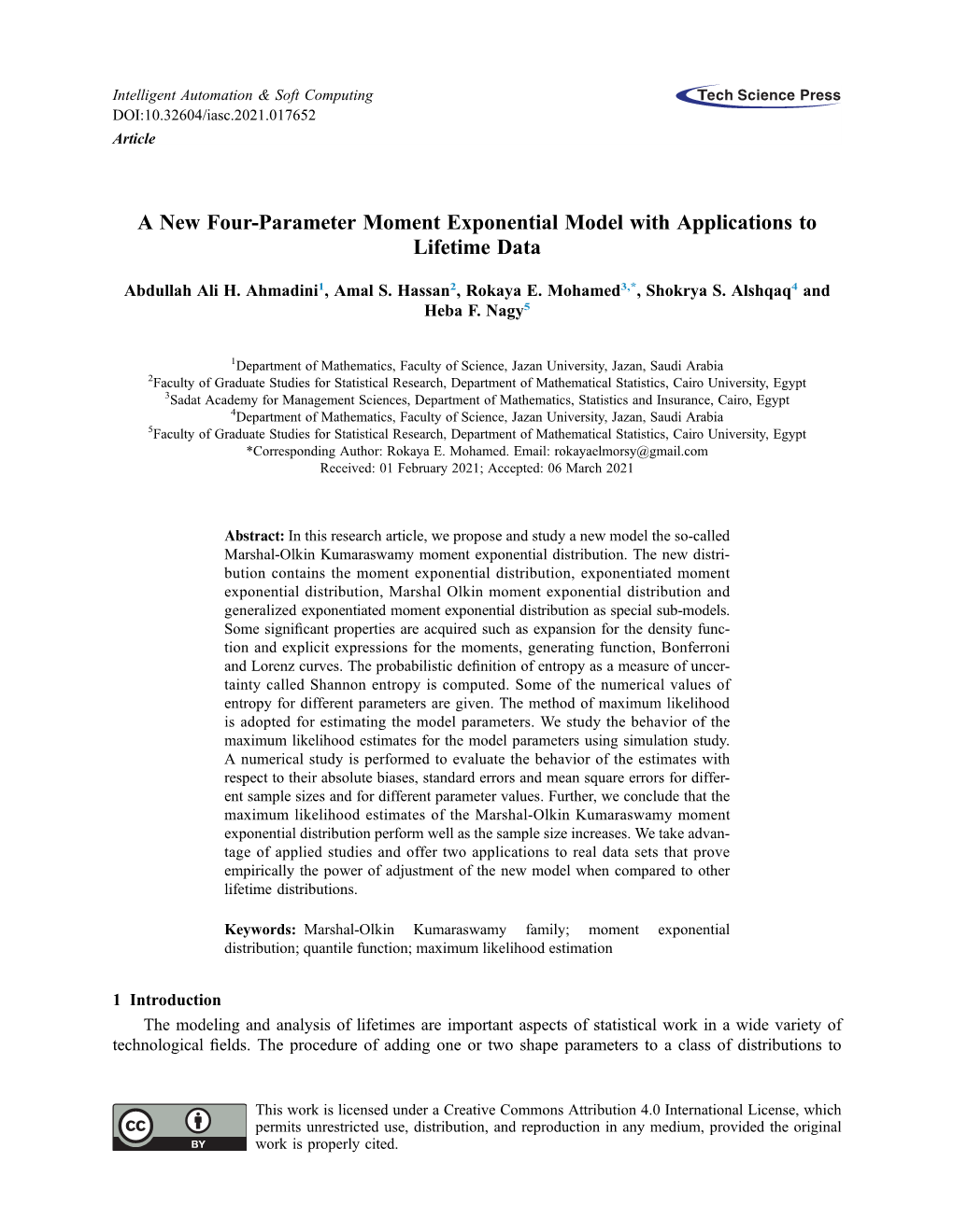 A New Four-Parameter Moment Exponential Model with Applications to Lifetime Data