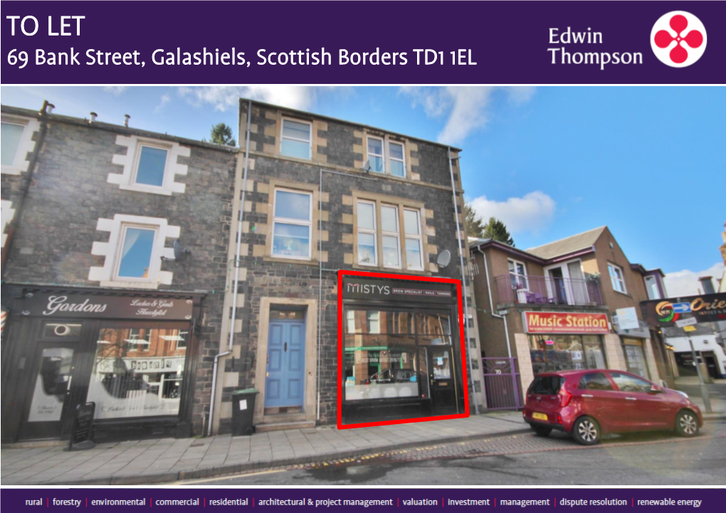 TO LET 69 Bank Street, Galashiels, Scottish Borders TD1 1EL