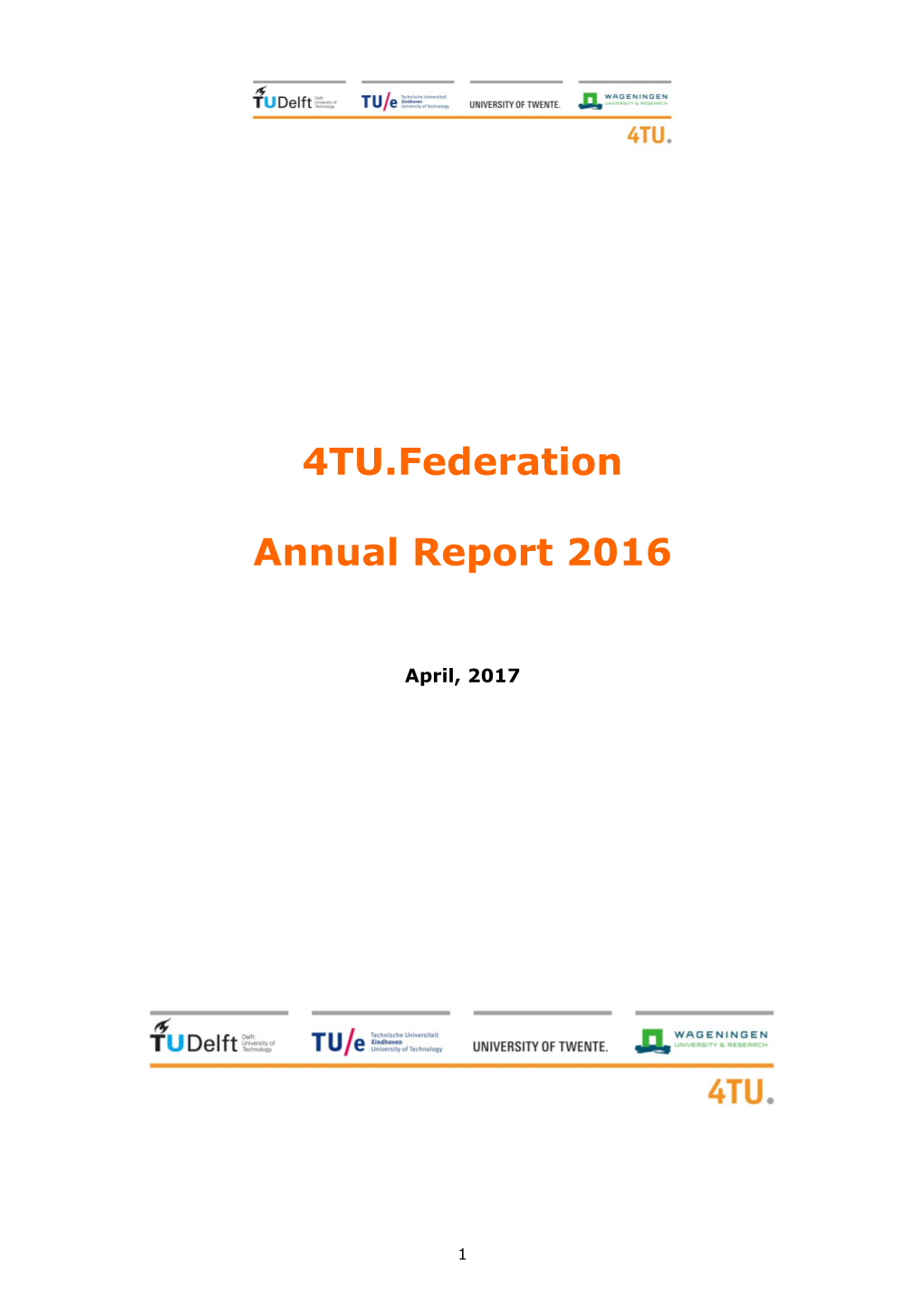 4TU.Federation Annual Report 2016