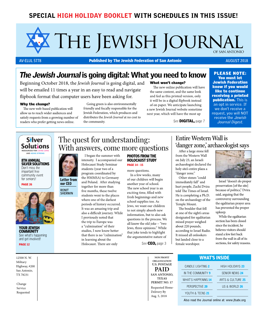 Jewish Journal August 2018