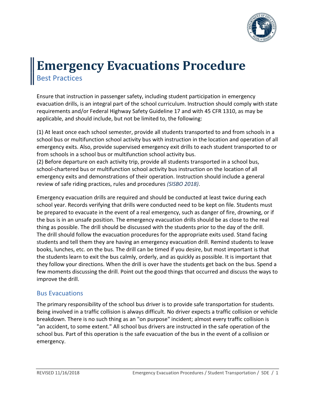 Emergency Evacuations Procedure Best Practices