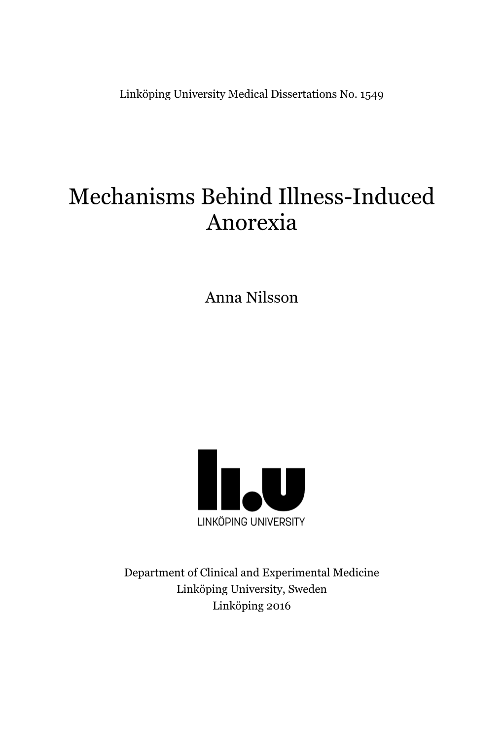 Mechanisms Behind Illness-Induced Anorexia