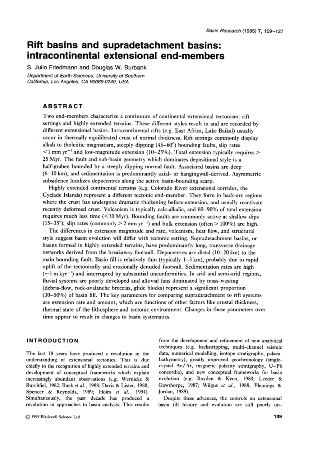 Rift Basins and Supradetachment Basins: Intracontinental Extensional End-Members S