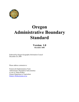 Oregon Administrative Boundary Standard