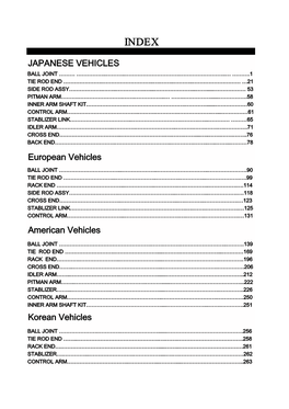 Tie Rod End ………………….………………………..….……..………..……………………… …21 Side Rod Assy……………….……..…………….…...…………………...…….....……………… 53 Pitman Arm……….…………………….…….……………..… …….……………