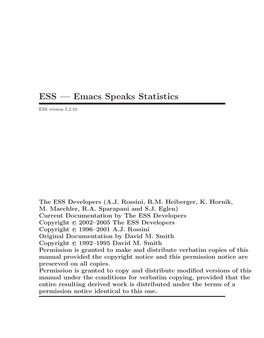 ESS — Emacs Speaks Statistics