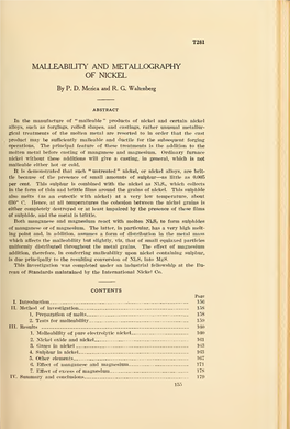 Malleability and Metallography of Nickel