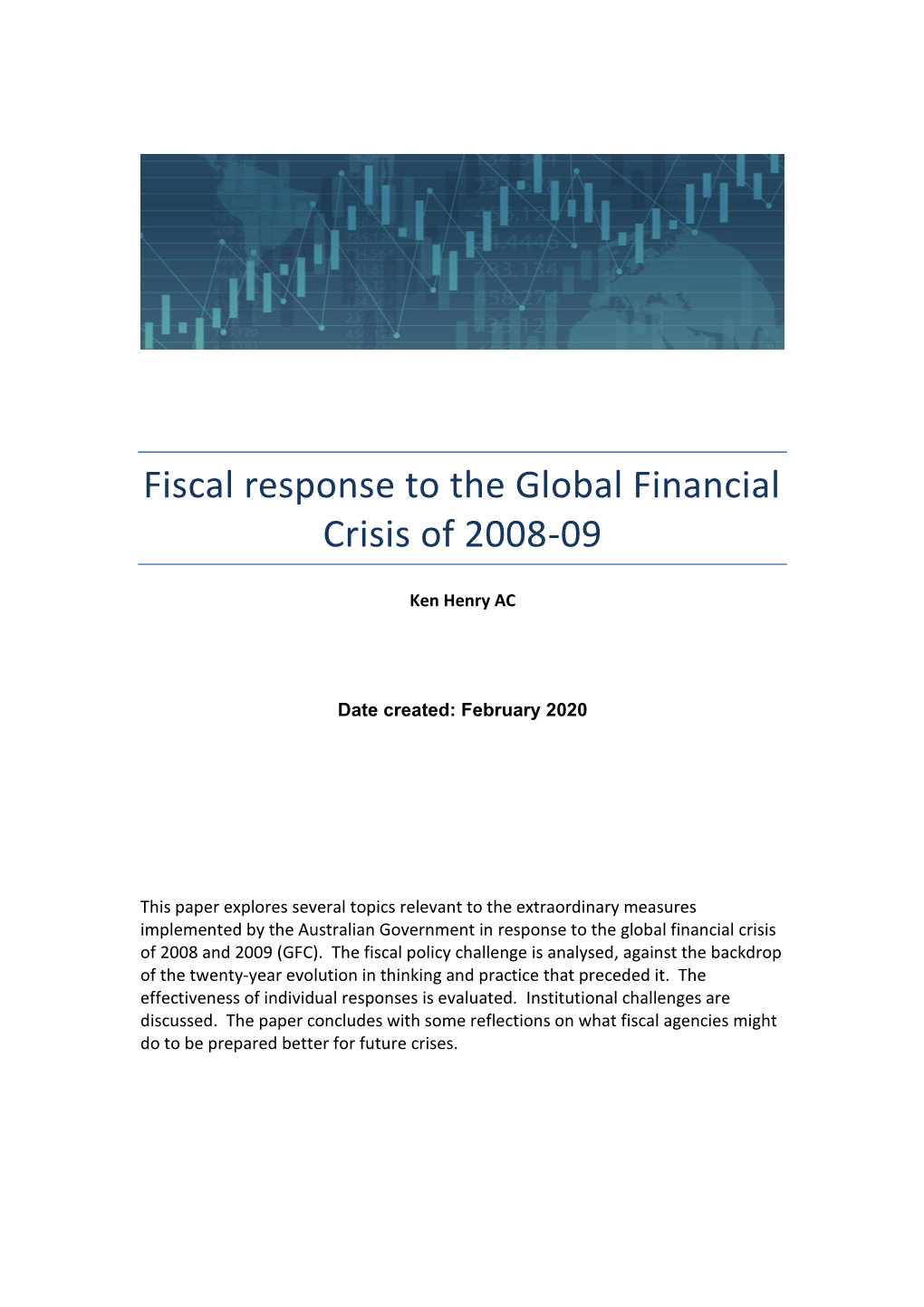 Fiscal Response to the Global Financial Crisis of 2008-09