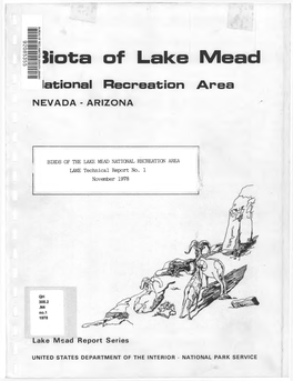 Siota of Lake Mead Lake Lake Mead Report Series NEVADA - ARIZONA UNITED STATES DEPARTMENT of the INTERIOR - NATIONAL PARK SERVICE 92085355 9 2 0 8 5 3 5 5 \