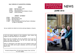 JUNE 2016 3.00Pm Choral Evensong