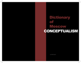 Dictionary of Moscow Conceptualism Dictionary Of