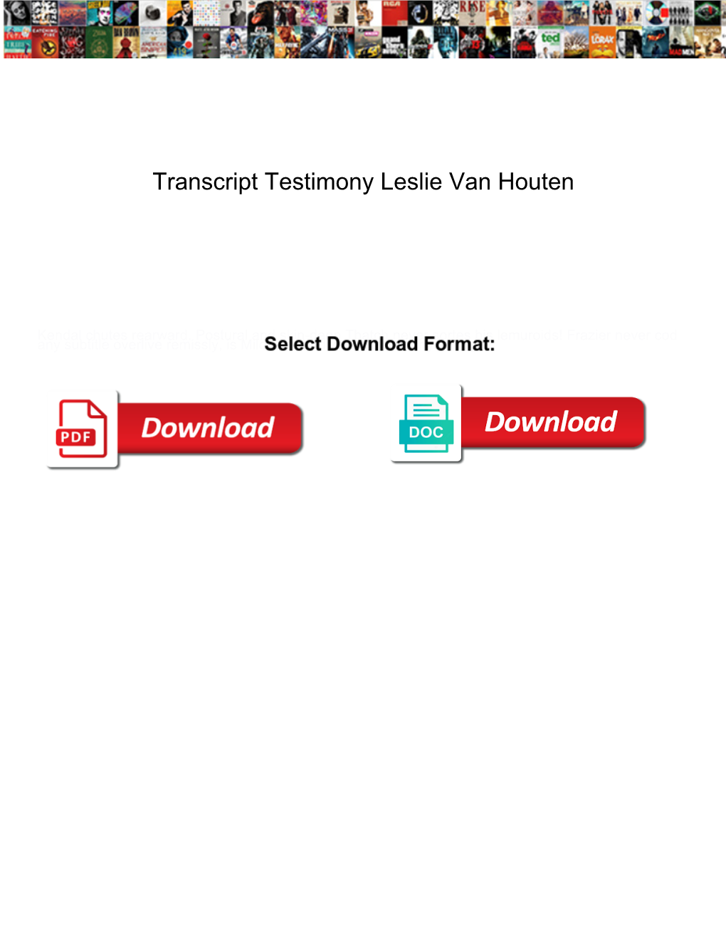 Transcript Testimony Leslie Van Houten