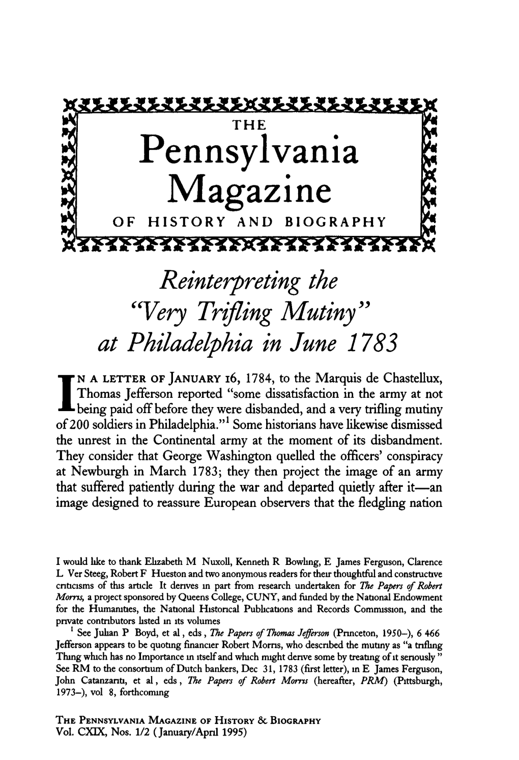 Pennsylvania Magazine of HISTORY and BIOGRAPHY