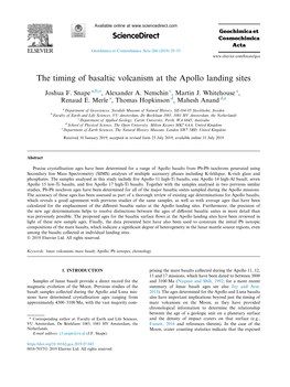 The Timing of Basaltic Volcanism at the Apollo Landing Sites