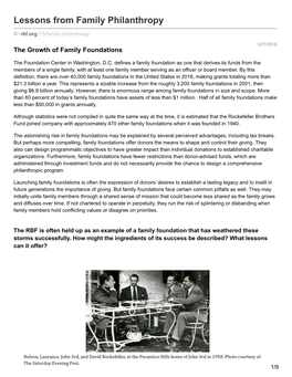 Lessons from Family Philanthropy