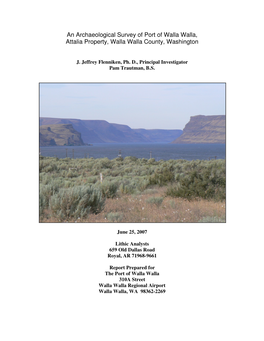 An Archaeological Survey of Port of Walla Walla, Attalia Property, Walla Walla County, Washington