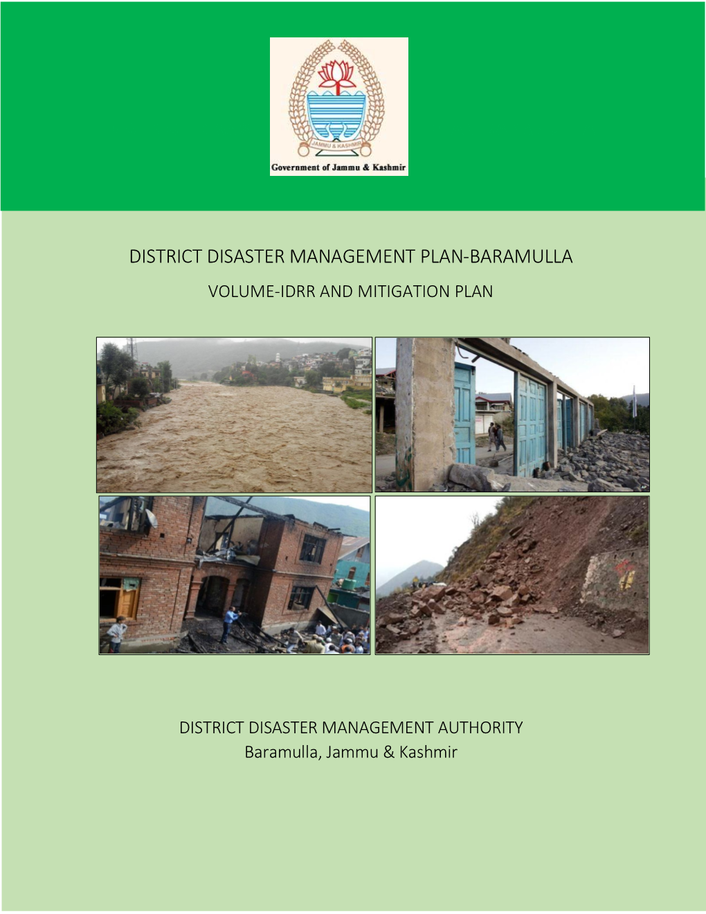 Purpose Of District Disaster Management Plan