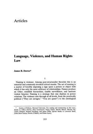 Language, Violence, and Human Rights Law