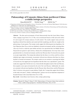 Paleoecology of Cenozoic Rhinos
