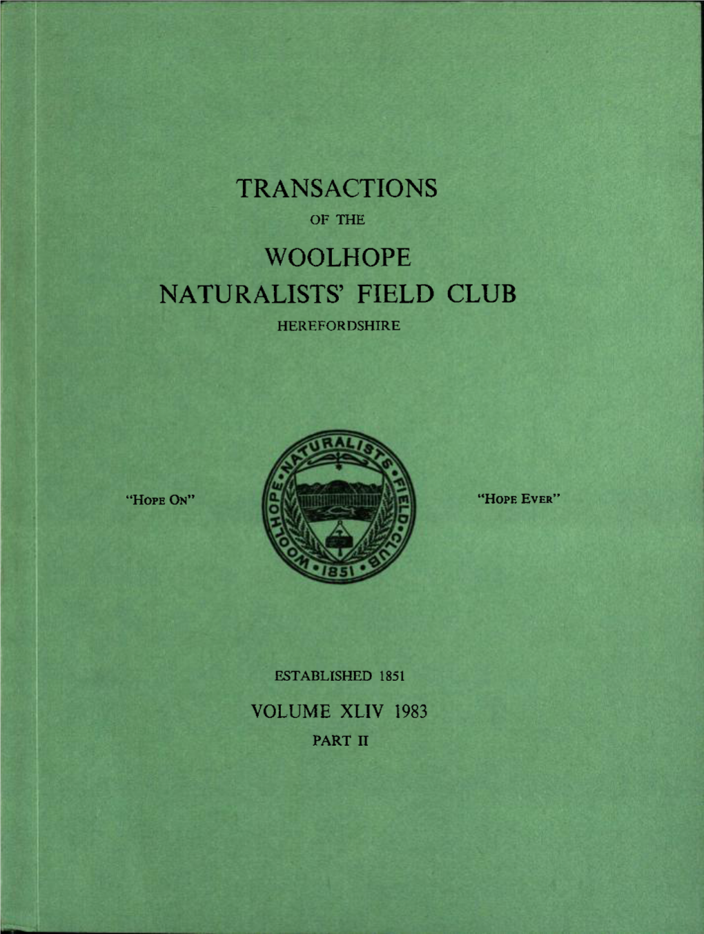 Transactions Woolhope Naturalists' Field Club