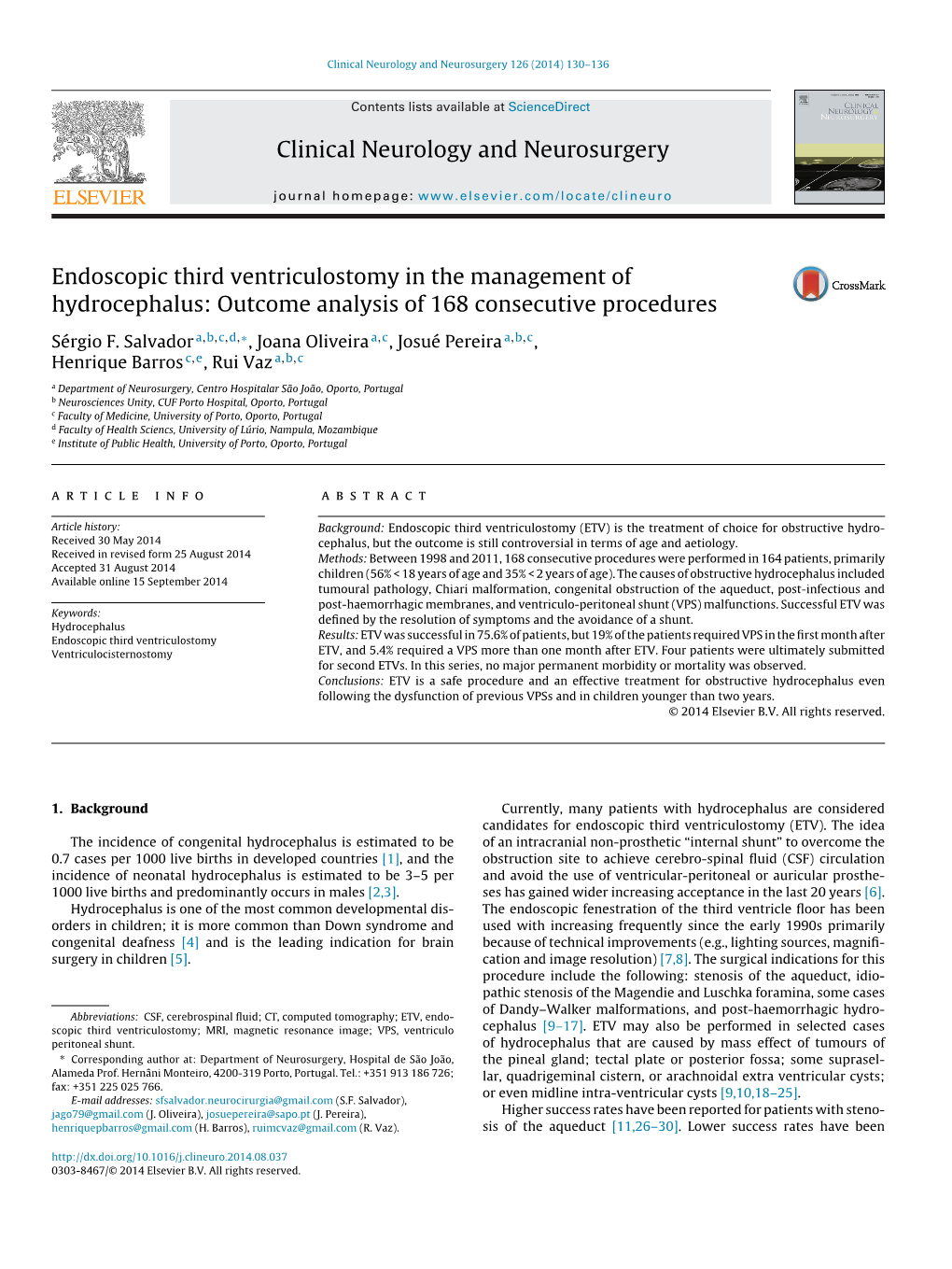 Endoscopic Third Ventriculostomy in the Management of Hydrocephalus