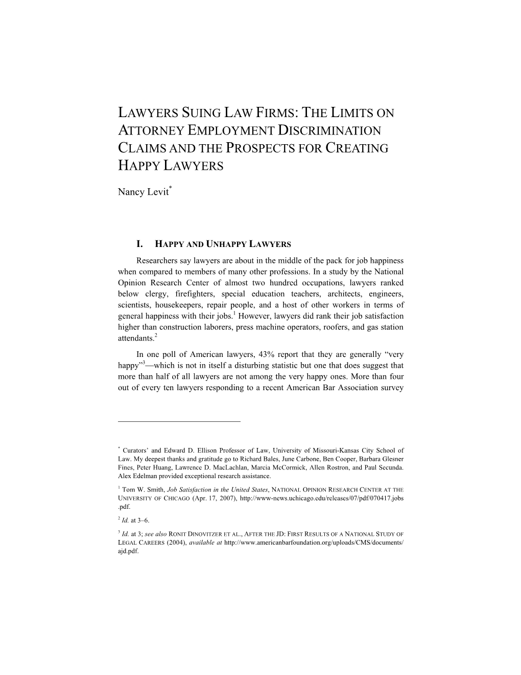 Lawyers Suing Law Firms:The Limits on Attorney