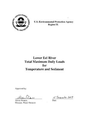Lower Eel River Total Maximum Daily Loads For· Temperature and Sediment