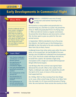 Early Developments in Commercial Flight