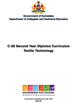 C-20 Second Year Diploma Curriculum Textile Technology