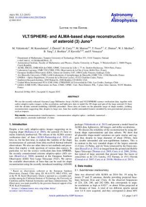 VLT/SPHERE- and ALMA-Based Shape Reconstruction of Asteroid (3) Juno?