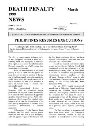 Death Penalty News March 1999 1