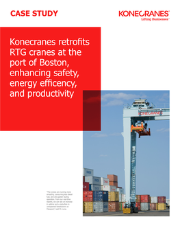 Konecranes Retrofits RTG Cranes at the Port of Boston, Enhancing Safety, Energy Efficency, and Productivity
