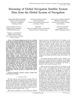 Streaming of Global Navigation Satellite System Data from the Global System of Navigation