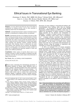 Ethical Issues in Transnational Eye Banking