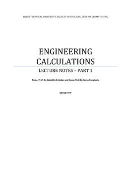Engineering Calculations Lecture Notes – Part 1