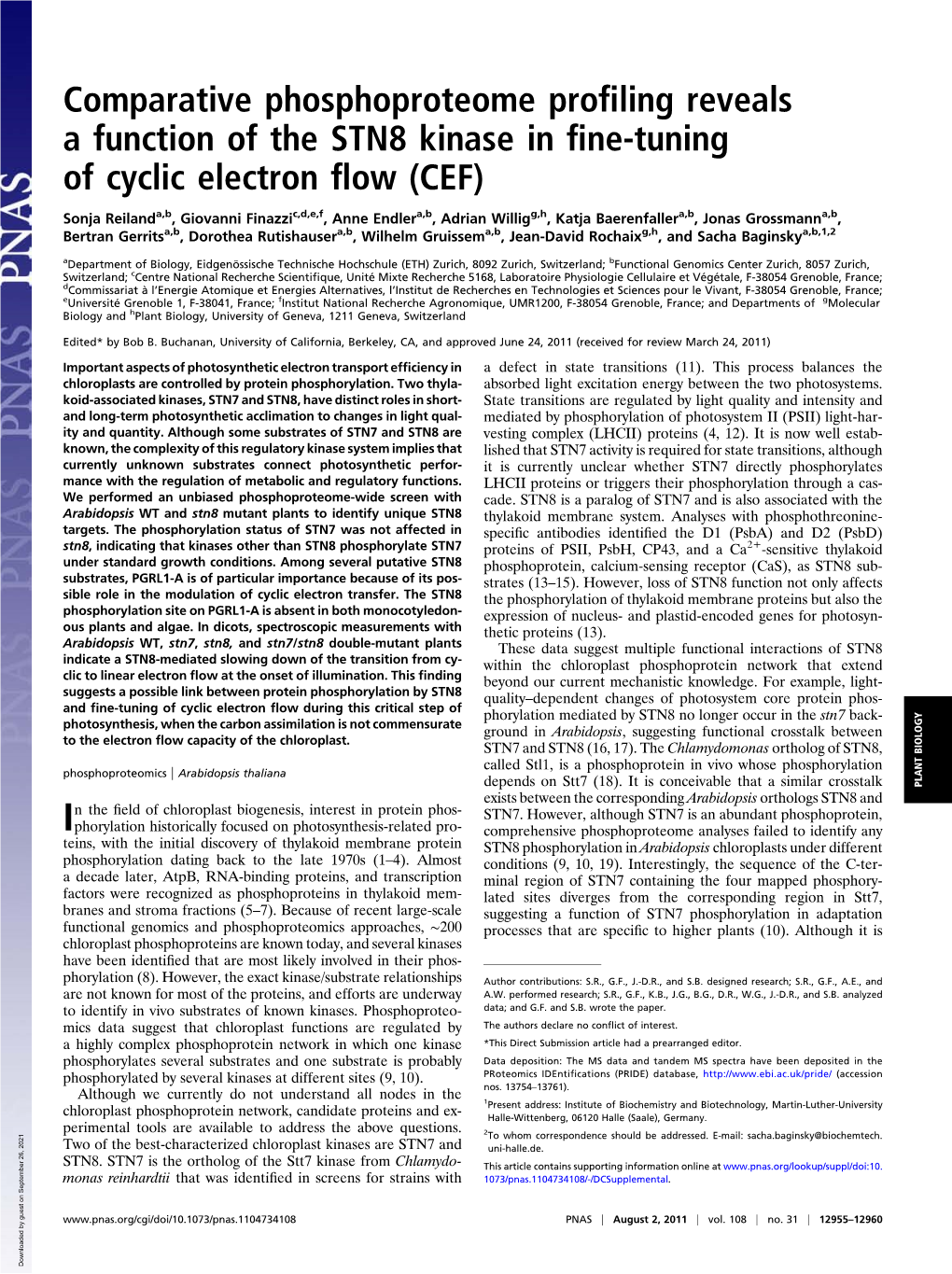 Comparative Phosphoproteome Profiling Reveals a Function