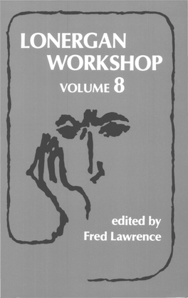 Lonergan Workshop, Vol. 8