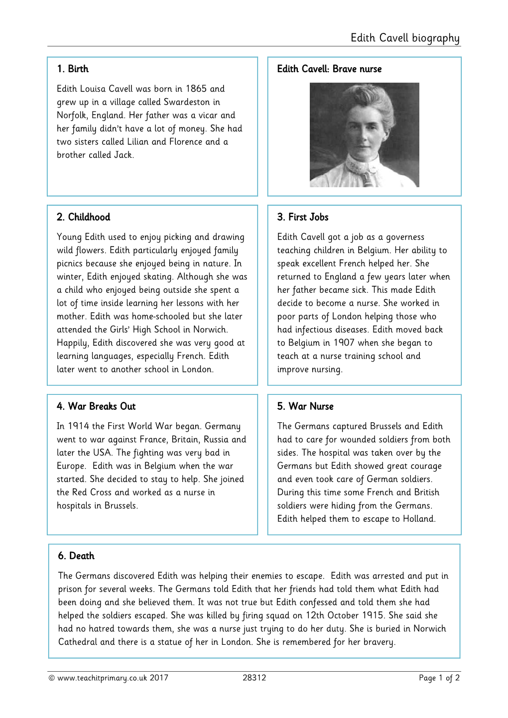 Edith Cavell Biography