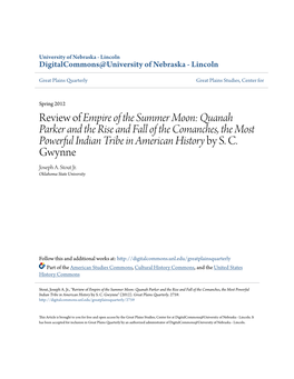 Review of Empire of the Summer Moon: Quanah Parker and the Rise and Fall of the Comanches, the Most Powerful Indian Tribe in American History by S