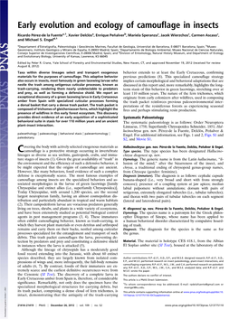 Early Evolution and Ecology of Camouflage in Insects