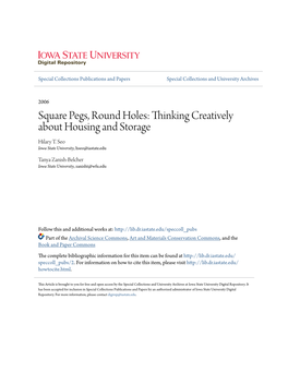 Square Pegs, Round Holes: Thinking Creatively About Housing and Storage Hilary T