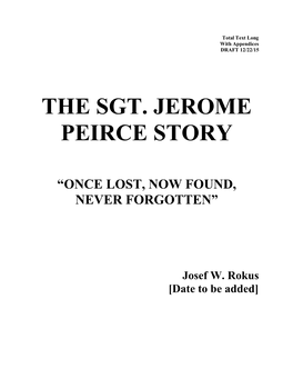 The Sgt. Jerome Peirce Story