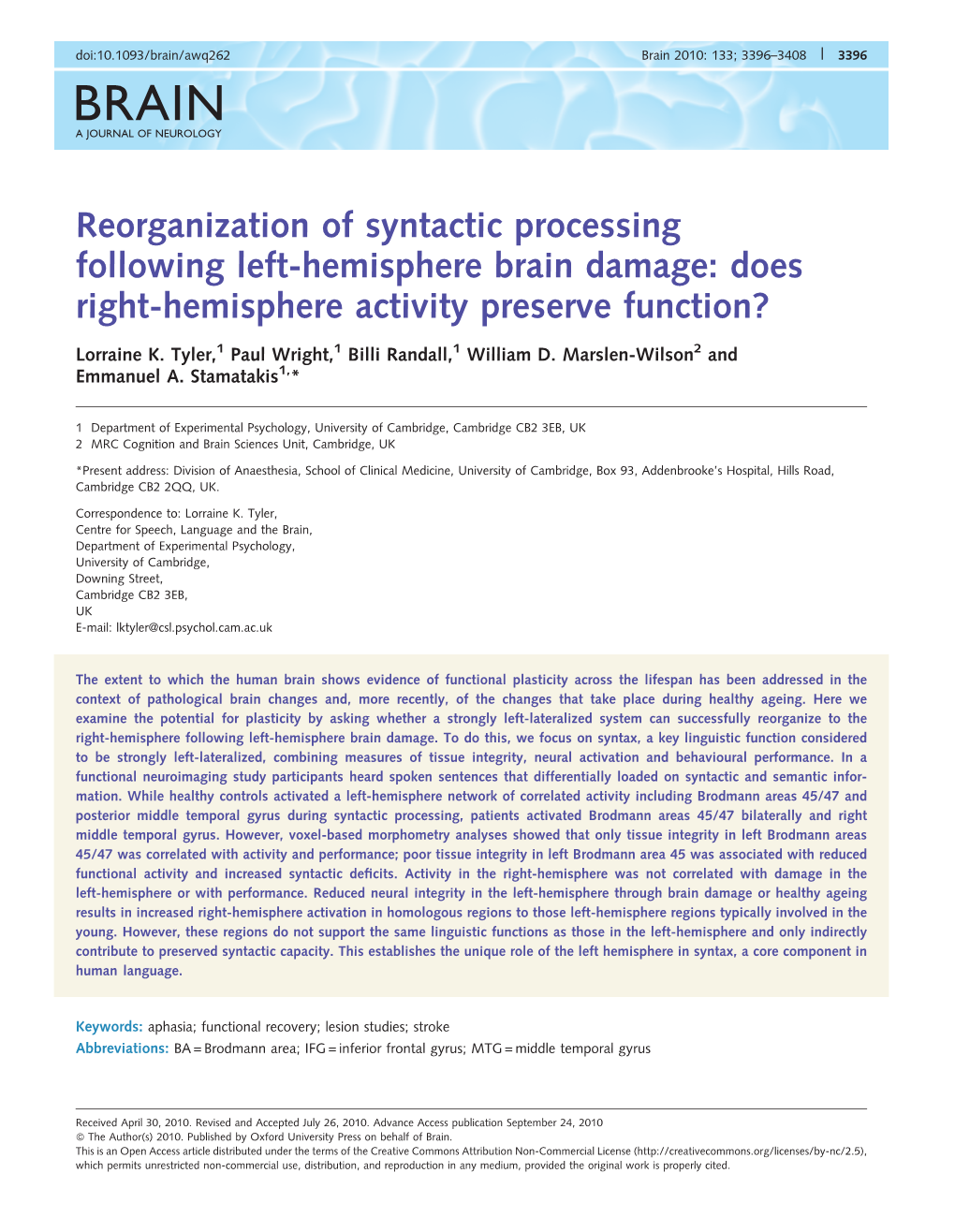 Does Right-Hemisphere Activity Preserve Function?