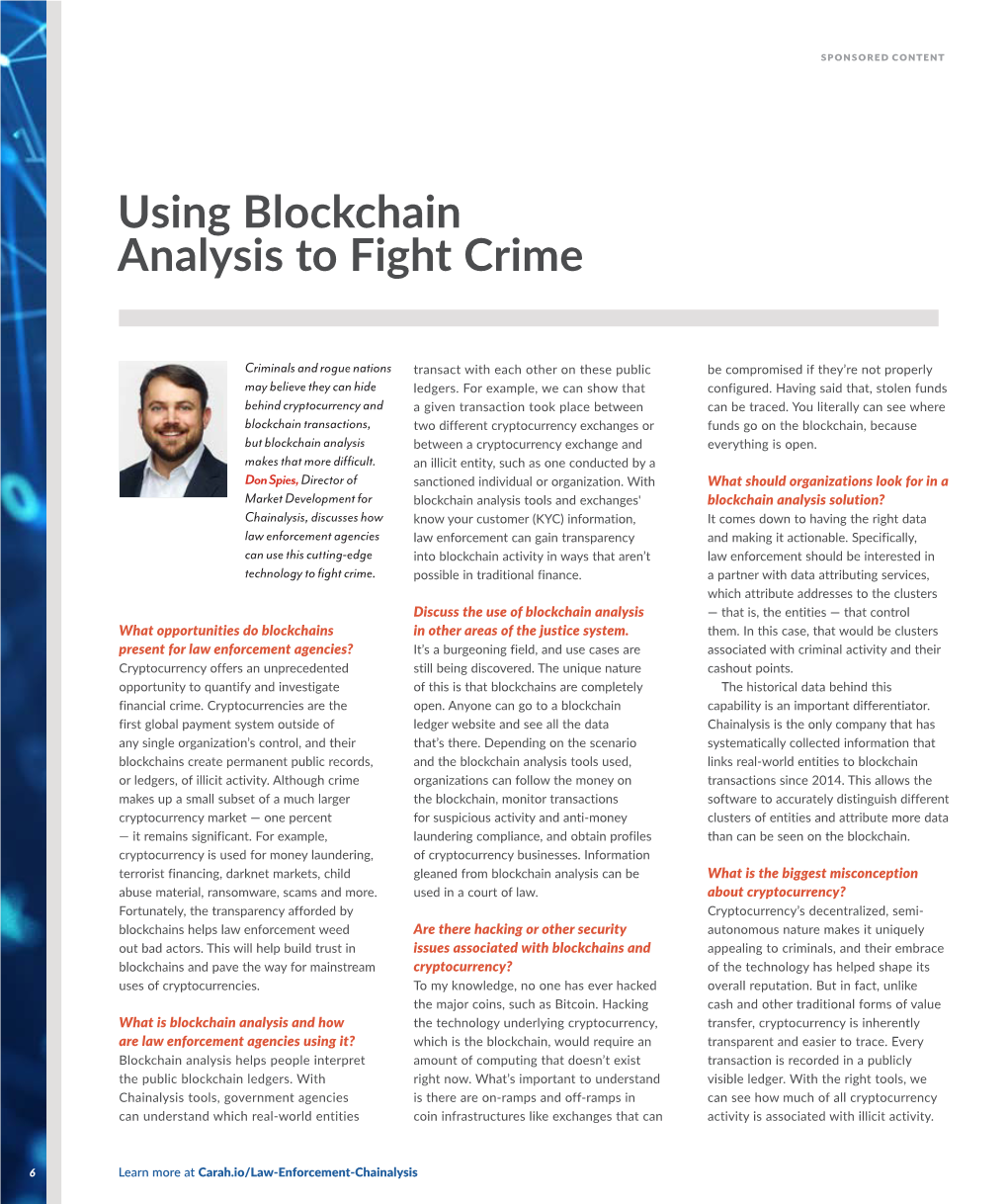 Using Blockchain Analysis to Fight Crime