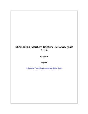 Chambers's Twentieth Century Dictionary (Part 3 of 4